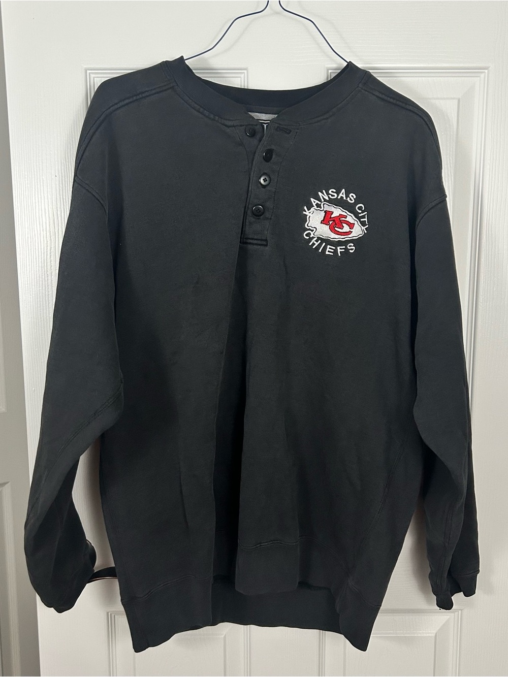 VTG GALT SAND Kansas City Chiefs Henley Sweatshirt Large